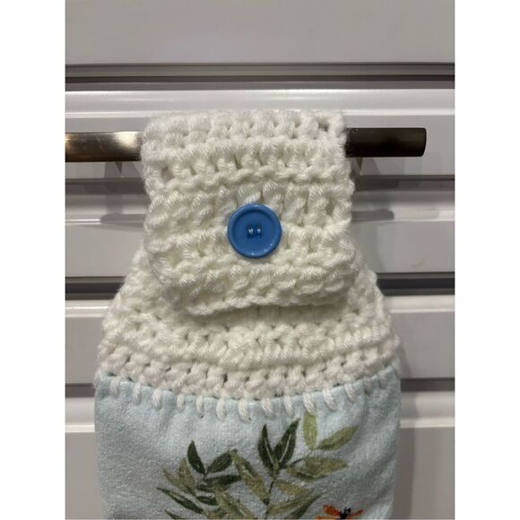 Crochet Top Kitchen Towel- Live simple (leaves and jar) - Picture 2 of 2